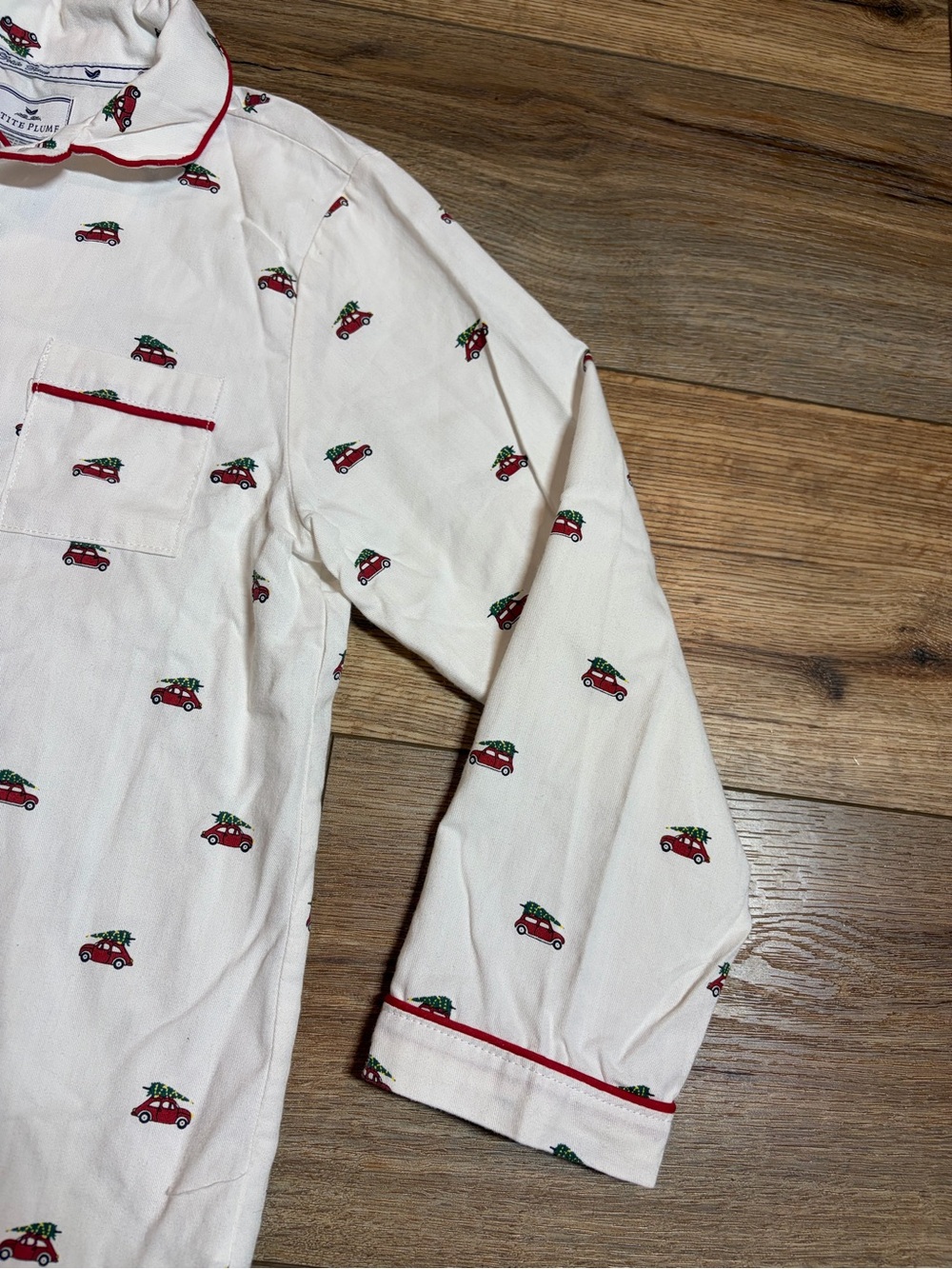 Petite Plume Kids Luxury Twill Pajama Top Holiday Journey Christmas Car - Picture 3 of 9